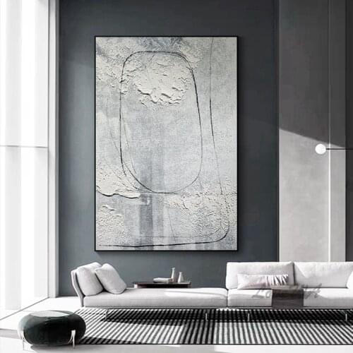 Texture Gray Design Wall Hanging Abstract Large Size Home Decor Oil Painting Original Unframed Canvas Art Picture Craft