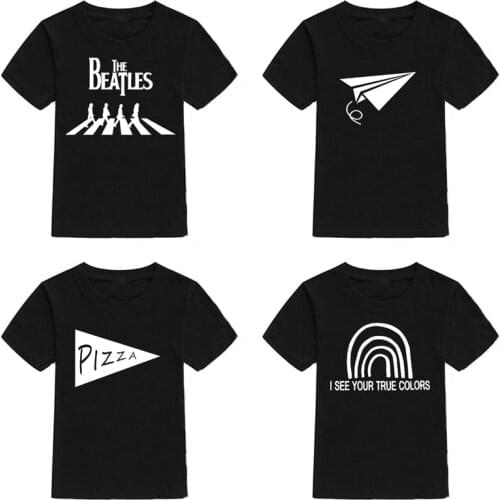 2021 New Summer Baby Girl T Shirt Kids Clothes Boys T Shirt Fashion Pizza Rainbow Print Cotton Short Sleeve Children T Shirt