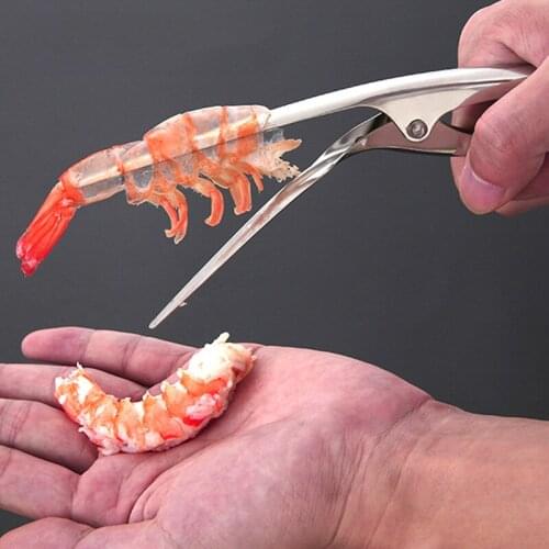 Stainless Steel Shrimp Peeler Tong Portable Crayfish Peeling Plier Prawn Shrimp Opener Lobster Remover Peel Kitchen Seafood Tool