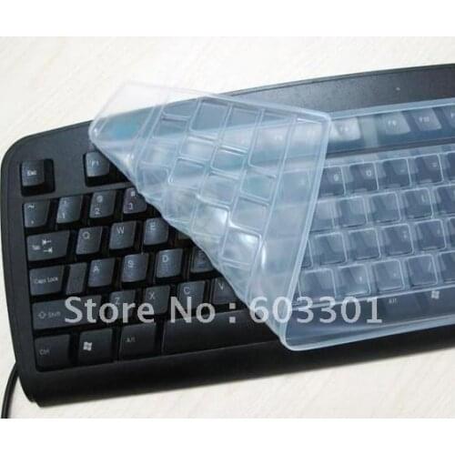 Keyboard protector for desktop computer, silicone keyboard skin, transparent clear cover