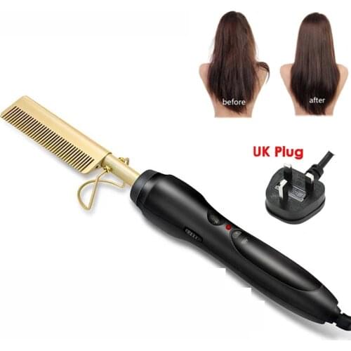 Hair straightener comb Hair iron brush Flat iron hot comb Professional hair straighteners For hair Straightening brush Heating