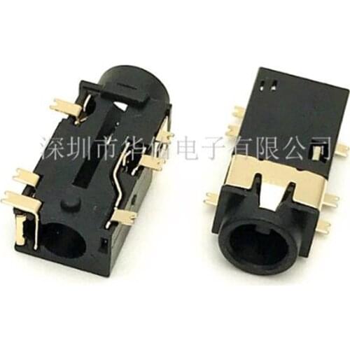 10pcs 3.5mm headphone socket Audio socket PJ-342 Surface mounted 6 feet Double track gold plated PJ342
