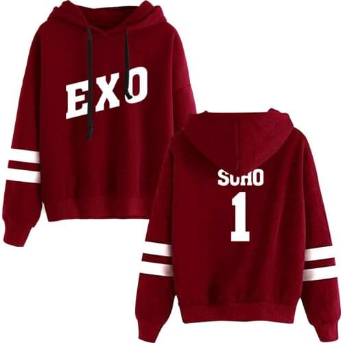 Men Hoodies Sweatshirts Korea EXO men team combination print figure1 Headwear Hoodie Hip Hop Stranger Things Streetwear Harajuku