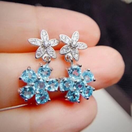 CAOSHI Bright CZ Flower Drop Earrings for Women Cute Girl Romantic Wedding Accessories Exquisite Lady Female Gift Fancy Jewelry