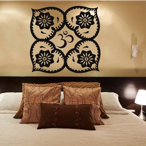 WJWY Mandalas Flowers Wall Stickers Hearts Creative Design Art Wall Decal Home Stickers Vinyl Removable Decoration