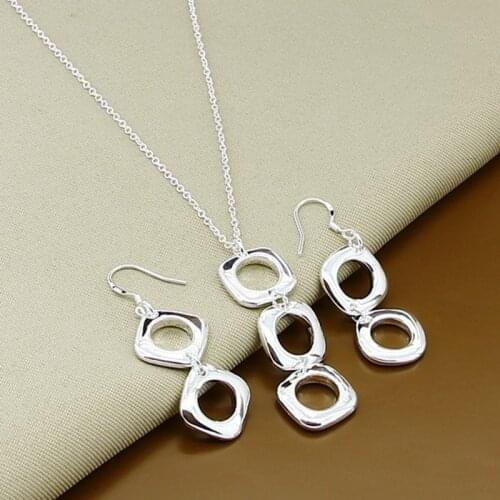 Promotion sale, wholesale fashion jewelry, Silver color jewelry, M925 Silver color Necklace + earrings jewelry set