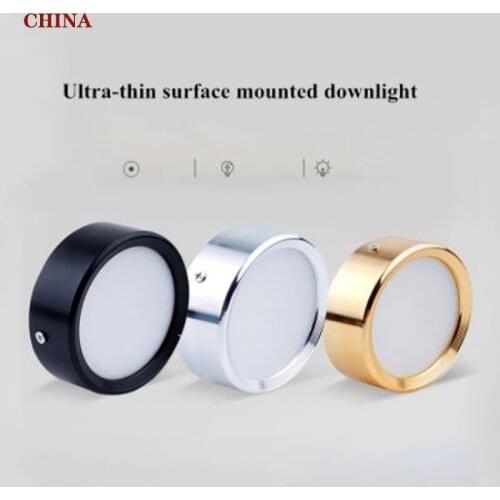 1 Pcs Opbouw Downlight 3W 5W 7W 9W 12W AC86V ~ 220V Led plafondlamp Ronde Ultra-Dunne Spotlight Binnenverlichting