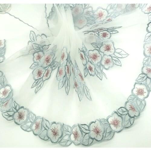 10Yards Handmade DIY Clothing Accessories Floral Embroidery Lace Fabric Curtains Sofa Lace Trim 22.5cm