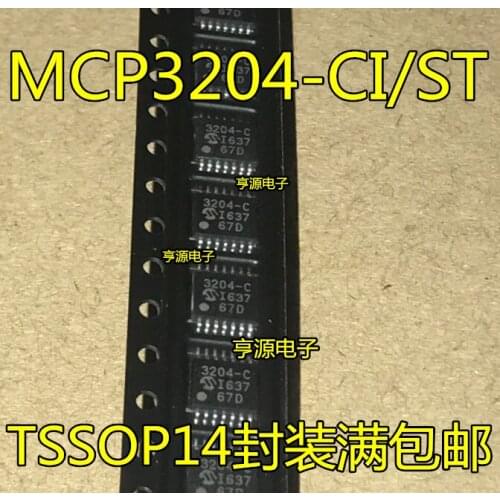 100% New&original MCP3204-CI/ST TSSOP14 MCP3204T-CI/ST Marking 3204-C