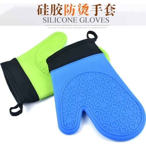 100 pcs/lot colorful Easy Wash Heat Resistant Silicone Glove Cooking Baking BBQ Oven Pot Holder Mitt Kitchen Tools