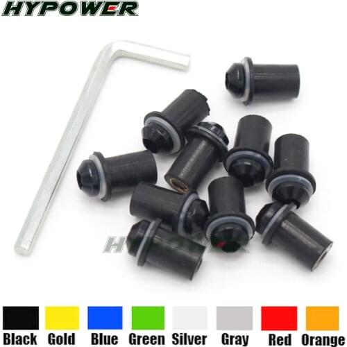 10Ps Motorcycle 5mm Windscreen Windshield Bolts Screw Nut Fastener Kit For HONDA cbr 600 rr/f4i/f4 vfr 800 steed 1000rr cb1000r
