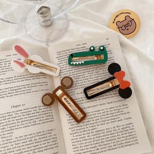 Creative Cute Acrylic Hollow Animal Duckbill Clip Sweet Girl Children Simple Fashion Barrettes Hair Accessories