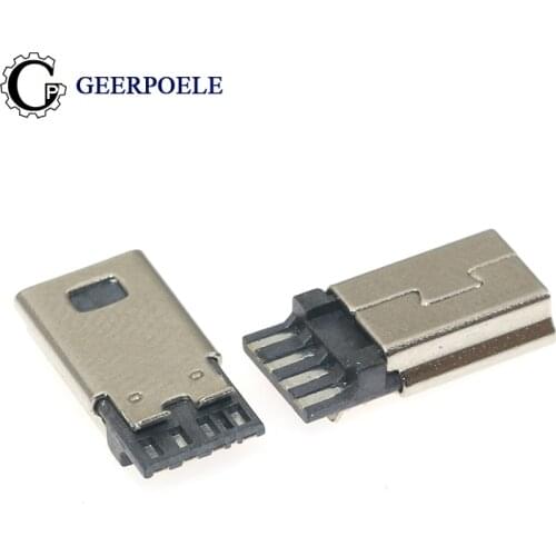 20 pcs/lot Front 5P Behind 4P 4P 30V 1.5A MINI USB Connectors Jack Tail Male Plug Electric Terminals