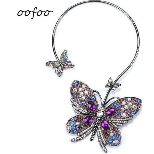 2020New Products Neo-gothic Style Butterfly Shape Ladies Jewelry Luxury Dinner Dress Accessories Alloy Pearl Necklaceaccessories