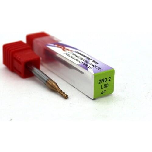2R0.2*4*50 of 4 flutes HRC 55 mill cutter corner radius solid carbide end mill CNC machine milling tools