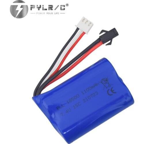 7.4v 1100mah 18500 rechargeable battery sm plug for H102 remote control boat lithium battery 2.4G high speed RC boat spare parts