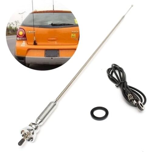 Universal Roof Antenna Whip Antenna FM AM Signal Booster Amplifier Radio Antenna Extender Silver Aerial Auto Truck Accessories