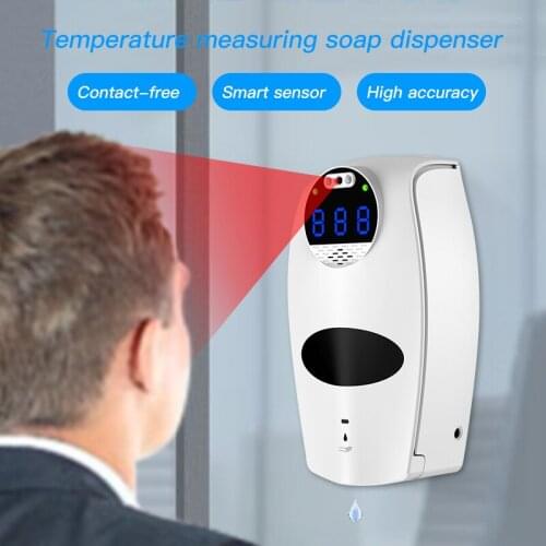 2 in 1 Automatic Hand Sanitizer Soap Dispenser Station Touchless with Digital Infrared Temperature Checking ℉,Easy Refill,Liquid