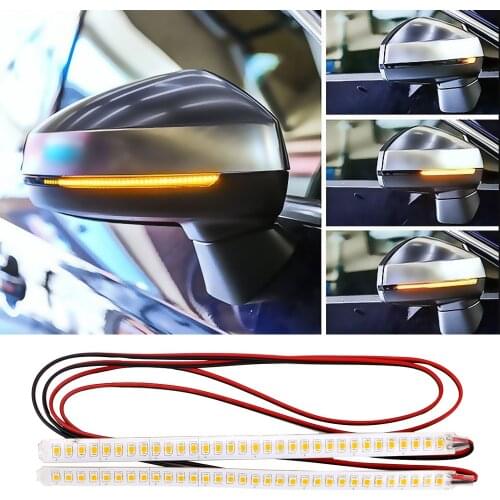 Car Modified Streamer Strip Flashing Motorcycle Water Turn Signal Light Rear View Streamer Strip 1 pair Flowing Turn Signal Lamp