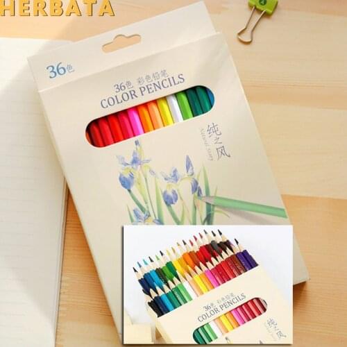 Free shipping 36 pcs/lot Wind Pure Color 36 Color Pencil Drawing Painting Boxed Candy Colors Lead Pencils