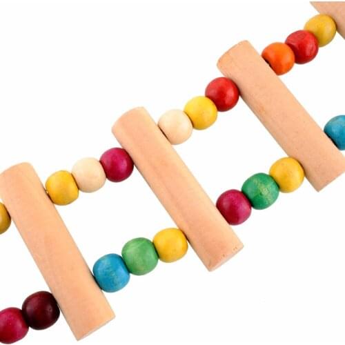 Parrot Wood Ladder Climb Cableway Parrot Hamster Toys Rope Cockatiel Bites Harness Birdcage Suspension Bridge Small Pet Supplies