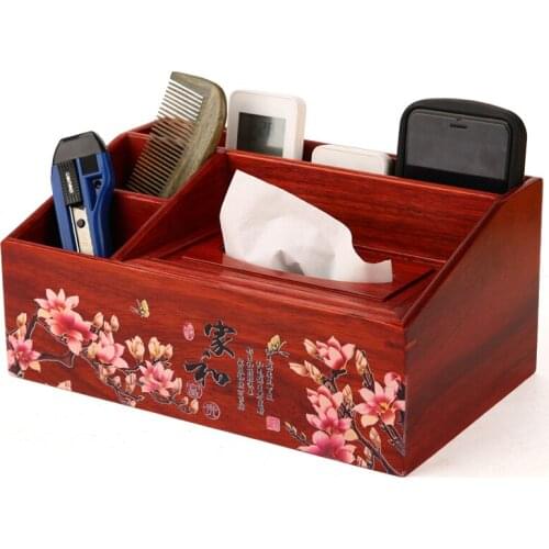 Rosewood handicraft wooden desk cosmetic storage box box remote solid wood shelf