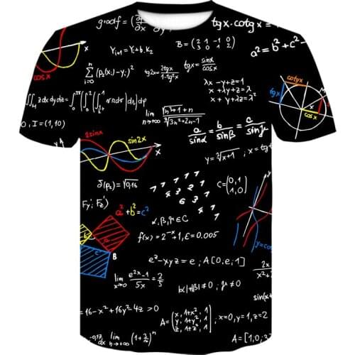 Funny Printing T-shirt Math Formula 3d Printed Streetwear Men Women Fashion O-neck Short Sleeve T Shirt Digital Tees Tops Unisex
