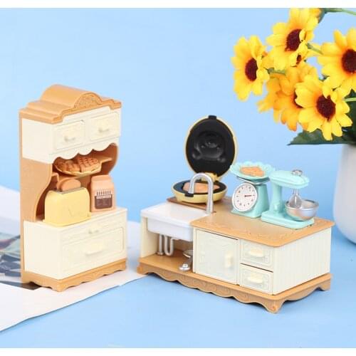 DIY miniature Furniture Dining Tables Chairs Sets For Mini Doll House Miniatures Furniture Toys Gifts For Children Adult
