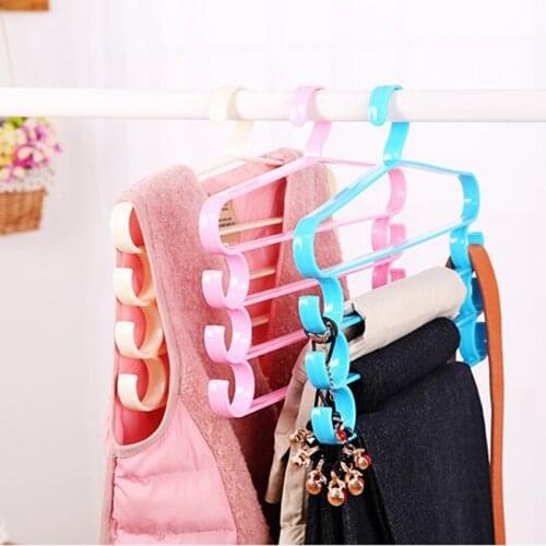 Multifunctional Clothes Hanger Clothing pants neatening Storage magic hanger multi-layer trousers rack pants multi-purpose clip