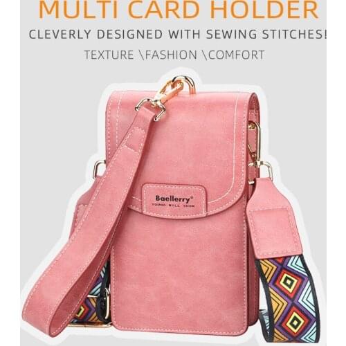 New Mobile Phone Bag Womens Large Capacity Suction Buckle Oblique Bag Fashionable Lady Multi Card Holder Handbill Shoulder Bag