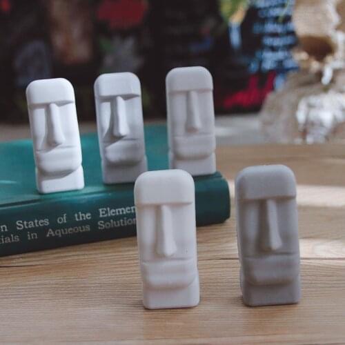 Easter Island Stone Statue Aromatherapy Gypsum Silicone Mold Candle Concrete Silicone Mold