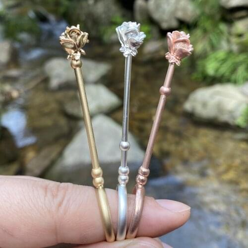 Rose Plate Gold Metal Cigarette Rack Ring Finger Clip Smoker Hand Holder Adjustable As Gift for Man/Women