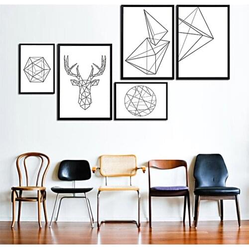 Modern Cartoon Design Geometric Posters Decorative Wall Painting Canvas Art Print Wall Pictures Home Decoration Canvas Painting