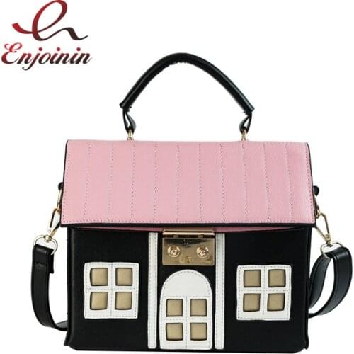 Fashion Cute House Design Pu Leather Crossbody Bag for Women Purses and Handbags Shoulder Bag Female Tote Bag Designer Bag
