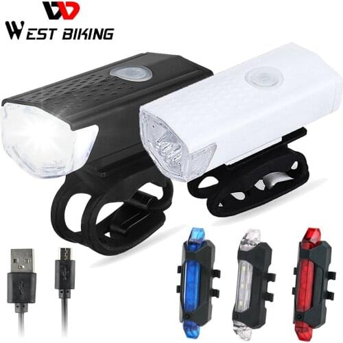 USB Rechargeable Bike Light LED Bicycle Flashlight Front Lamp Set 300 Lumens Cycling Warning Light for Mountain, Road, City, BMX