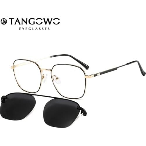 TANGOWO Fashion Clip On Sunglasses Man Frames Clips Magnetic Sunglasses Women Optical Eyeglasses Prescription Glasses DP33062