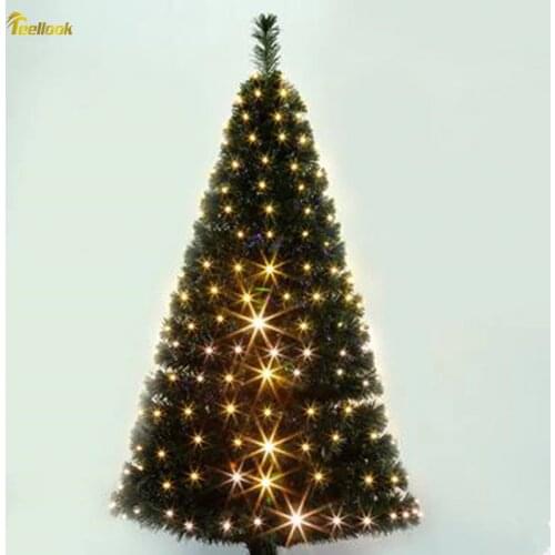 Teellook 1.8M / 180CM Deluxe Encryption Green Full Powder Light Fiber Christmas Tree LED Light Christmas Tree Christmas