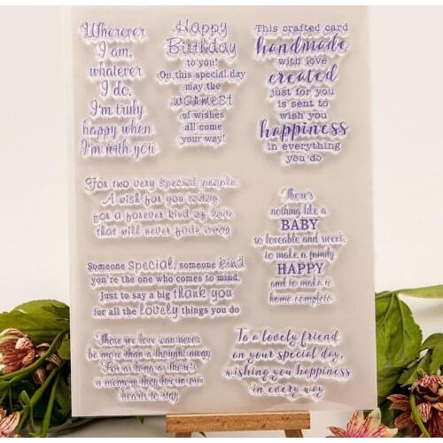 YPP CRAFT Short Sentence Transparent Clear Silicone Stamps for Scrapbooking/Card Making/Kids Fun Decoration Supplies
