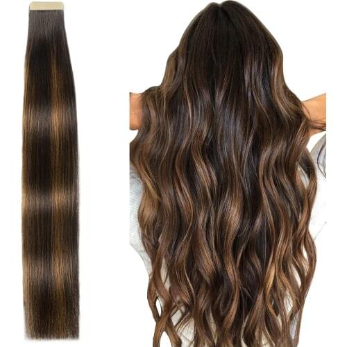 Ysg HAIR Tape in Extensions European Natural Hair Extensions Tape on Skin Weft 100% Real Remy Human Hair