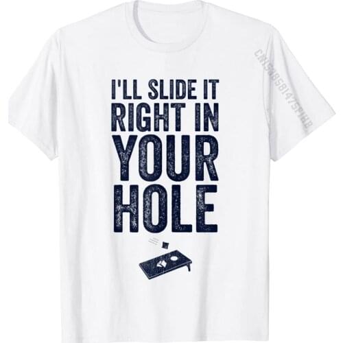 Cornhole Shirt Funny For Men Team Women Your Hole Is My Goal Basic Top T Shirt Designer Simple Cotton Man Top T-Shirts Comics