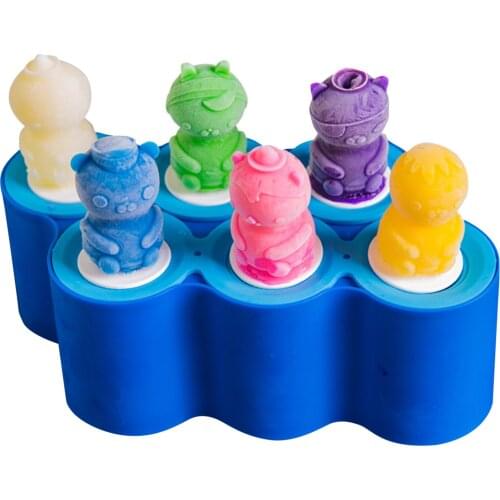 1PC Cartoon Popsicle Mold Grade Silicone Ice Cream Mold Fish Stick Ice Lolly Moulds DIY Popsicle Molds Color Kitchen Tool