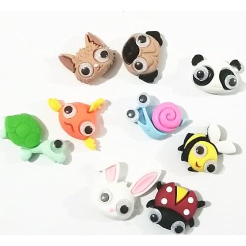 10 Pcs 20*22mm Resin Activity Eye Animal Accessories Scrapbooking Thumbnails Face Cabochons Resins Flatback Hair Bow Centers