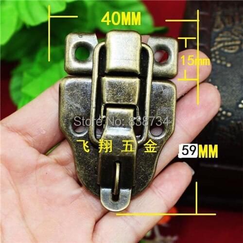 10pcs 40*59mm steel with antique brass plated latch hasp