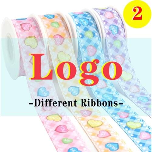 10 Yards Size 10 Designer Brand Custom Cartoon Logo Printing Grosgrain Ribbon DIY Handicraft Decoration Bow