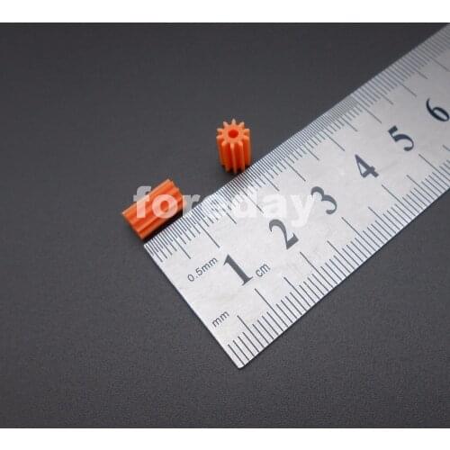 100PCS X Extended Lengthen Plastic Spur Gear 0.5 Modulus Aperture 2mm DIY Model Accessories Teeth=10 10T 10MM Orange *FD024X100