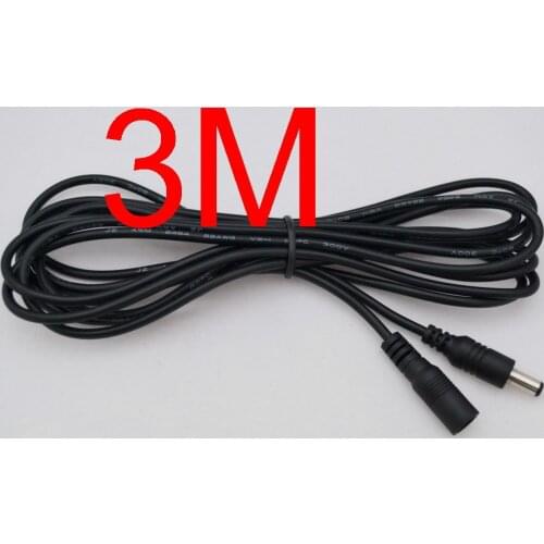 100pcs Power supply DC 5.5 x 2.1mm Female to Male Plug Cable adapter extension cord 3M 10FT for CCTV LED Monitor