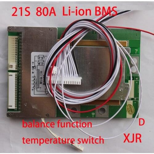 21S 80A version D lipo lithium Polymer BMS/PCM/PCB battery protection board for 21 Packs 18650 Li-ion Battery Cell w/ Balance