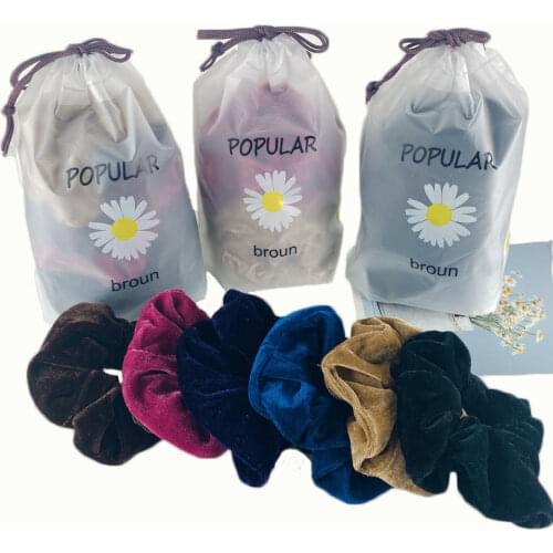 8pcs/pack Korea Velvet Scrunchie Set For Women Solid Color Elastic Hair Bands Lady Hair Ties Rope Ponytail Holder Accessoires