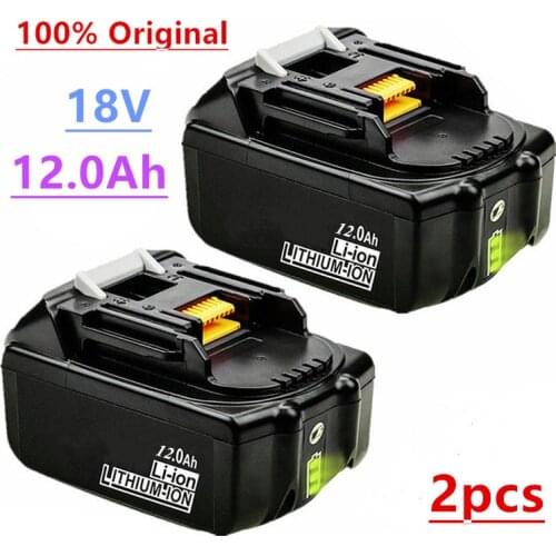 2pcs Original For Makita 18V 12000mAh Rechargeable Power Tools Battery with LED Li-ion Replacement LXT BL1860B BL1860 BL1850