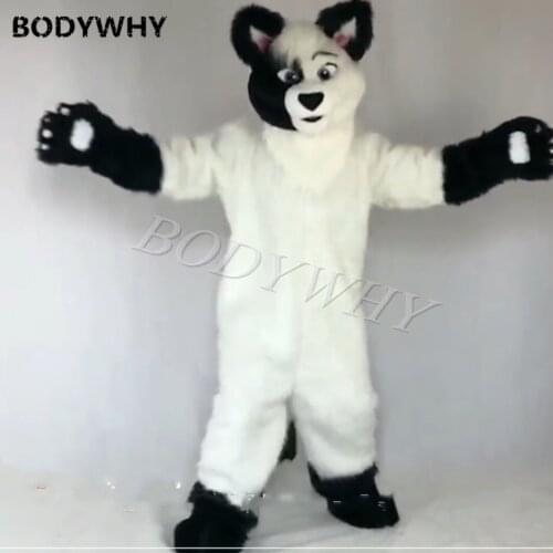 Cosplay Long Fur Fox Dog Fursuit Husky Dog Fursuit Mascot Furry Costume Party Dress Outfit Clothing Adult Fursuit